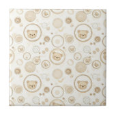 Neutral Teddy Bear Circle Pattern Beige Baby (1) タイル (正面)