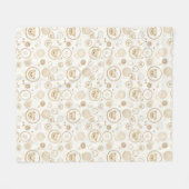 Neutral Teddy Bear Circle Pattern Beige Baby (1) フリースブランケット (正面(横))