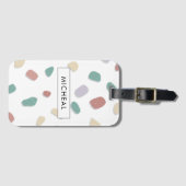 Neutral Terrazzo Pattern Background ラゲッジタグ (正面横)
