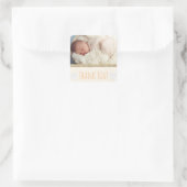 Neutral Thank You Sticker with yourベビーの写真 スクエアシール (バッグ)