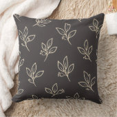 Neutral Throw Pillow | Modern Leaf Cushion クッション (ブランケット)