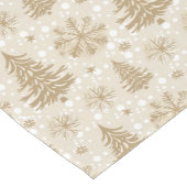 Neutral Tone Gold Christmas Tree Snowflake Pattern ショートテーブルランナー (コーナー)