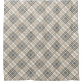 Neutral Toned Curtain Modern Geometric Statement シャワーカーテン (正面)