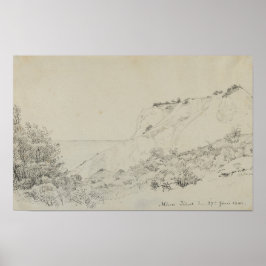 Neutral Toned Landscape Art Print Drawing ポスター