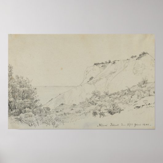 Neutral Toned Landscape Art Print Drawing ポスター (正面)