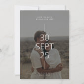 Neutral Tones Save the Date Card 招待状 (正面)