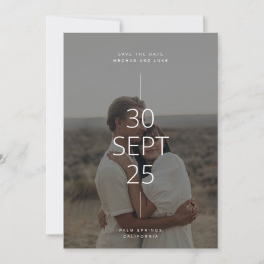 Neutral Tones Save the Date Card 招待状 (正面)