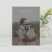 Neutral Tones Save the Date Card 招待状 (スタンド正面)