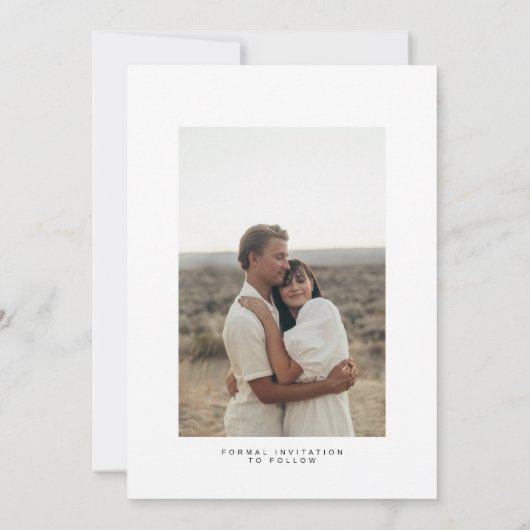 Neutral Tones Save the Date Card 招待状 (裏面)