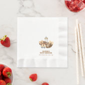 Neutral Touchdown Football Boy Baby Shower 縁ありランチョンナプキン (インサイチュ)