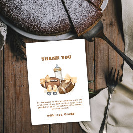 Neutral Touchdown Football Sport Boy Baby Shower サンキューカード