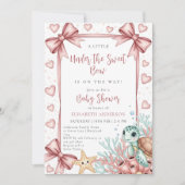 Neutral under the sea bow sweetheart baby shower 招待状 (正面)