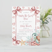 Neutral under the sea bow sweetheart baby shower 招待状 (スタンド正面)
