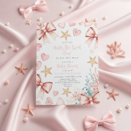Neutral under the sea bow sweetheart baby shower 招待状