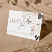 Neutral Valentines Baby Shower Butterly Thank You サンキューカード