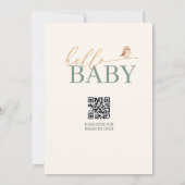 Neutral Watercolor Baby Clothesline Baby Shower 招待状 (裏面)