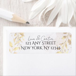 Neutral Watercolor Gold Foil Minimalist  ラベル