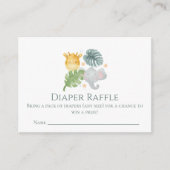 Neutral Watercolor Jungle Animals Baby Shower エンクロージャーカード (正面)