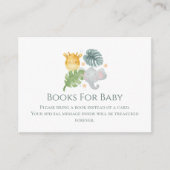 Neutral Watercolor Jungle Animals Baby Shower エンクロージャーカード (正面)