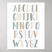 Neutral Watercolor Literacy Nursery ポスター (正面)