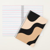 Neutral Wave Pattern Notebook in Beige and Black ノートブック (内側)