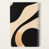 Neutral Wave Pattern Notebook in Beige and Black ノートブック (裏面)