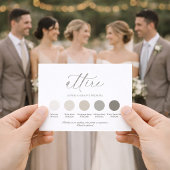 Neutral Wedding Attire Color Palette Card  招待状