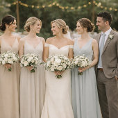 Neutral Wedding Attire Color Palette Card  招待状