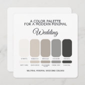 Neutral Wedding Color Palette Card 招待状 (正面/裏面)