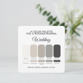 Neutral Wedding Color Palette Card 招待状 (スタンド正面)