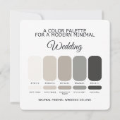 Neutral Wedding Color Palette Card 招待状 (裏面)