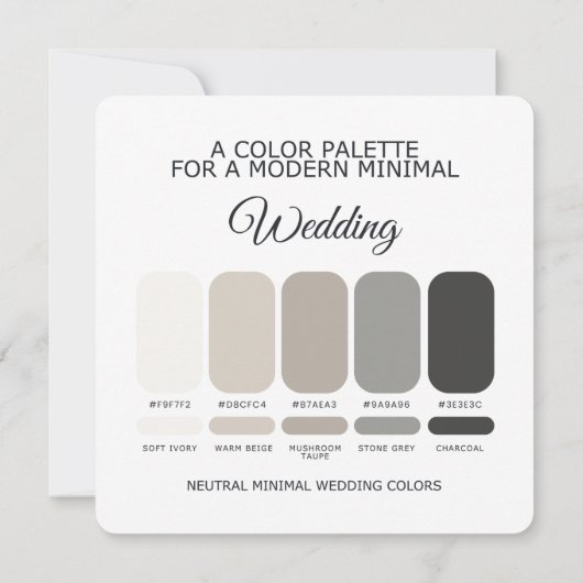 Neutral Wedding Color Palette Card 招待状 (裏面)