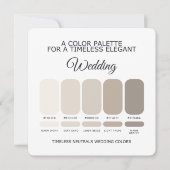 Neutral Wedding Color Palette Card 招待状 (正面)