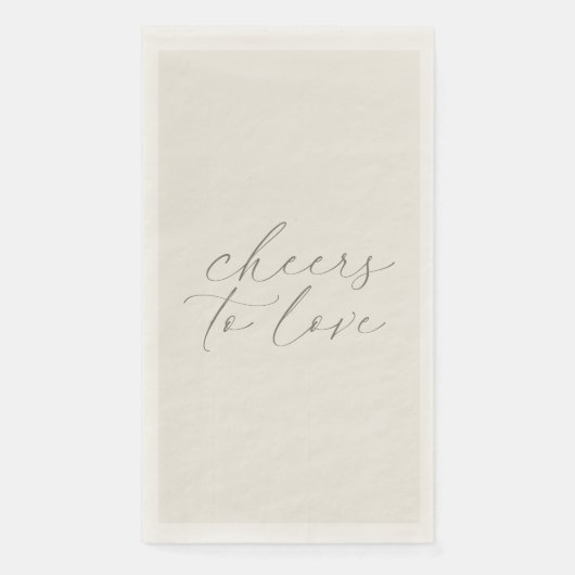 Neutral Wedding Guest Towels “Cheers to Love” (正面)