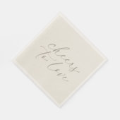 Neutral Wedding Napkins “Cheers to Love” スタンダードランチョンナプキン (角)