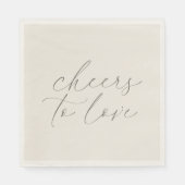 Neutral Wedding Napkins “Cheers to Love” スタンダードランチョンナプキン (正面)