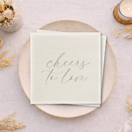 Neutral Wedding Napkins “Cheers to Love” スタンダードランチョンナプキン