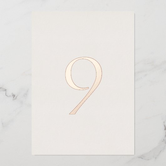 Neutral Wedding Table Number with Real Foil 箔招待状 (正面)