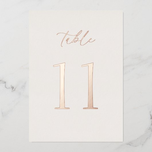 Neutral Wedding Table Number with Real Foil 箔招待状 (正面)