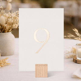 Neutral Wedding Table Number with Real Foil 箔招待状