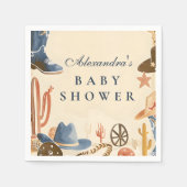 Neutral Western Cowboy Baby Shower スタンダードカクテルナプキン (正面)