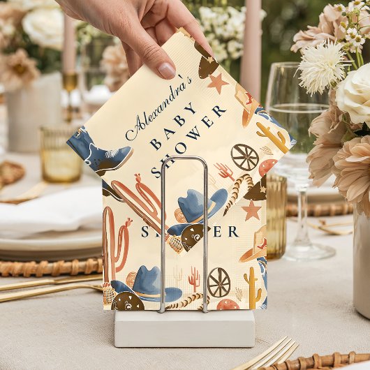 Neutral Western Cowboy Baby Shower スタンダードカクテルナプキン