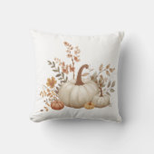Neutral White Pumpkin Fall Decorative Pillow クッション (正面)