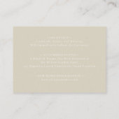 Neutral Wildflower Details Card Minimalist Wedding エンクロージャーカード (裏面)