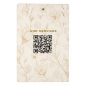 Neutral Wildflower Monogram Business Accent ミニクリップボード (裏面)