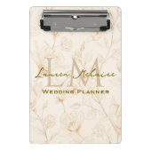 Neutral Wildflower Monogram Business Accent ミニクリップボード (正面)