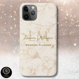 Neutral Wildflower Monogram Business Chic iPhone  11 Proケース