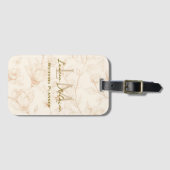 Neutral Wildflower Monogram Business Travel ラゲッジタグ (正面横)