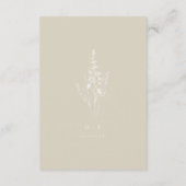 Neutral Wildflower RSVP Card Minimalist Wedding  エンクロージャーカード (裏面)