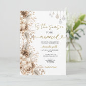 Neutral Winter Elegant Holiday Bridal Shower 招待状 (スタンド正面)